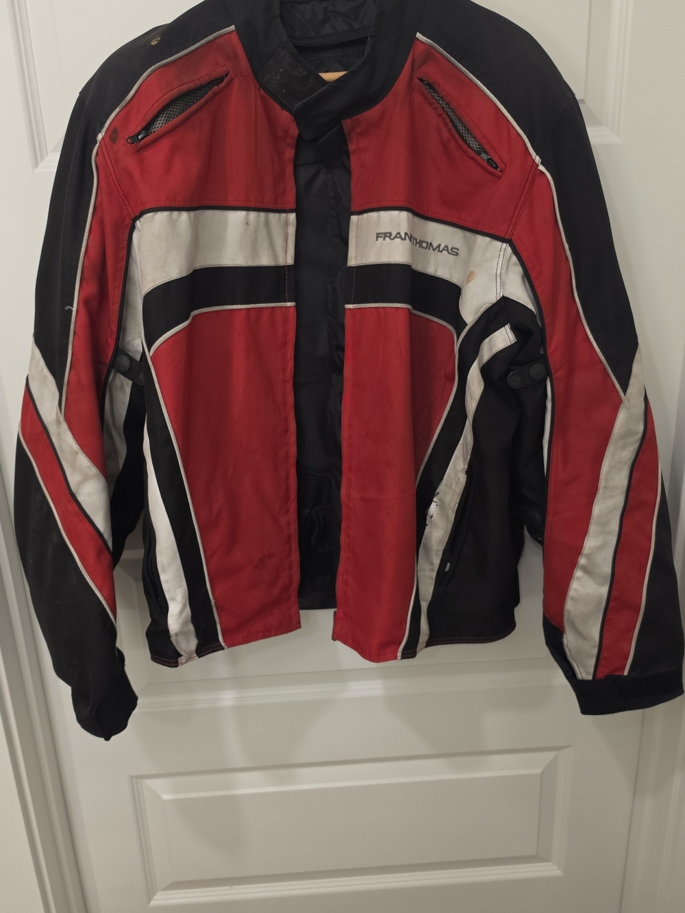Frank Thomas Red & Black Motorcycle Bomber Jacket